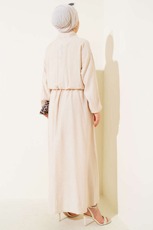 Ensemble gilet boutonné en métal beige