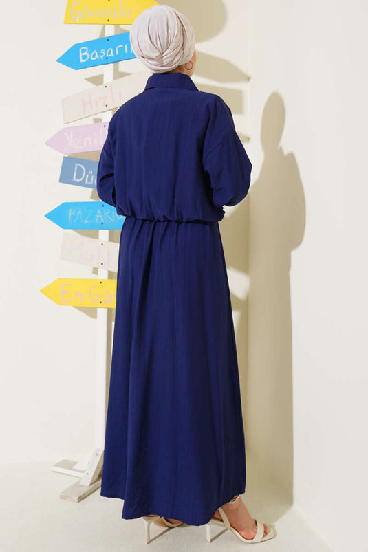 Gilet de costume boutonné en métal bleu marine