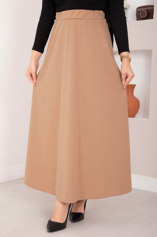 Mevlana Tesettür Etek Camel