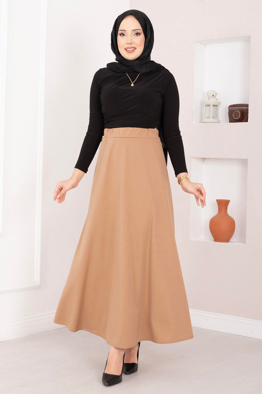 Mevlana Tesettür Etek Camel