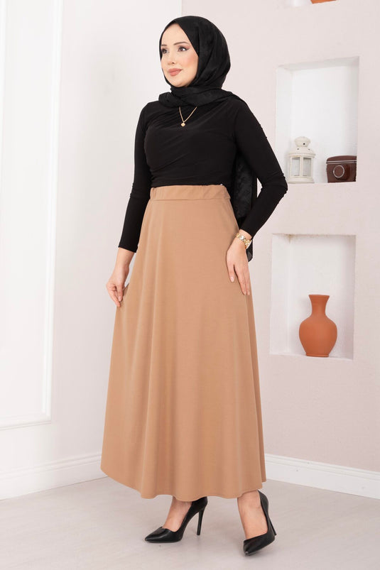 Mevlana Tesettür Etek Camel