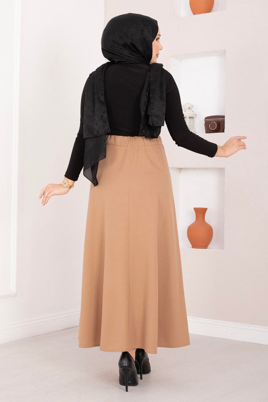 Mevlana Tesettür Etek Camel