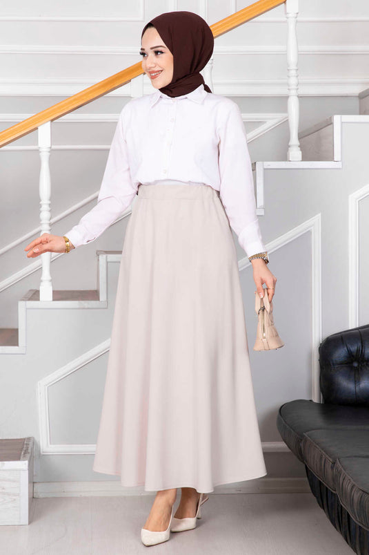 Mevlana Hijab Skirt Cream
