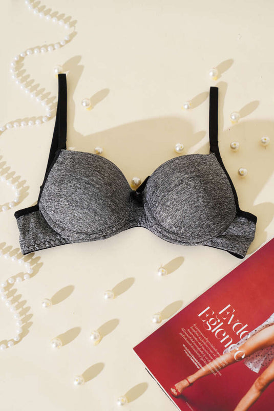 Micro-Supported Bra Fleshy Gray