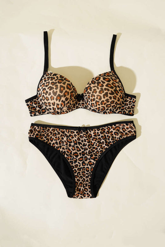 Micro Destekli Sütyen Takım Leopar