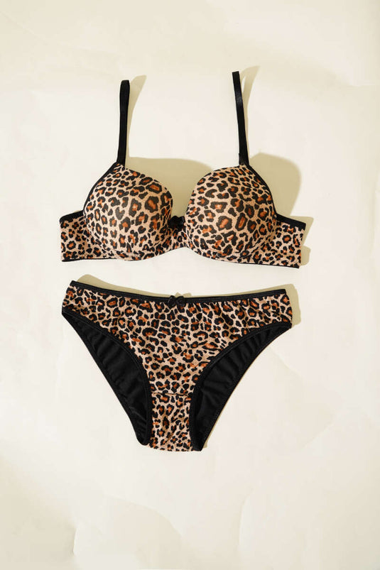 Micro Non-Padded Bra Set Leopard