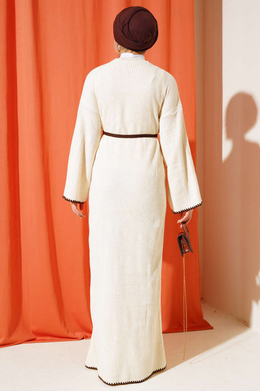 Mussel Stitched Knit Dress Stone