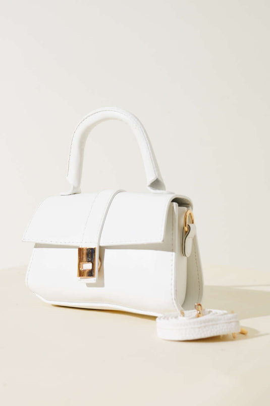 Mıknatıslı El Çantası Beyaz