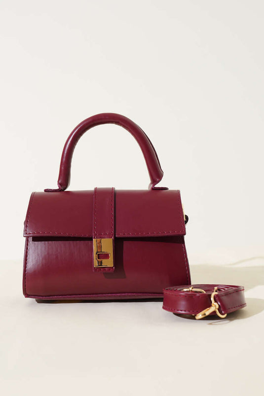 Mıknatıslı El Çantası Bordo