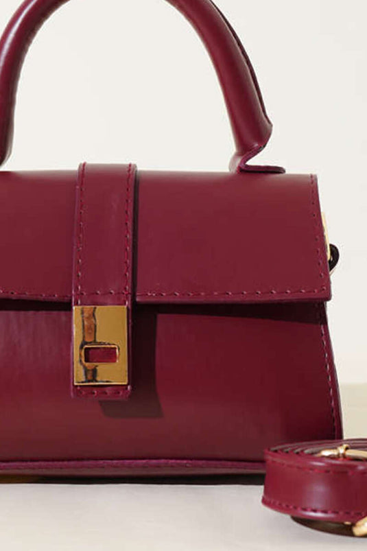 Mıknatıslı El Çantası Bordo