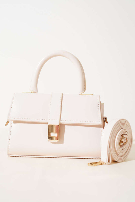 Magnetic Clutch Bag Cream