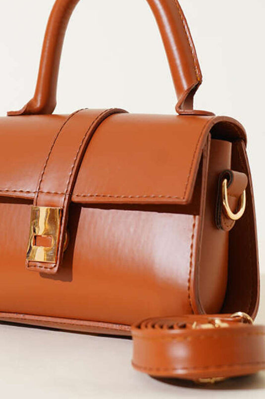 Mıknatıslı El Çantası Taba