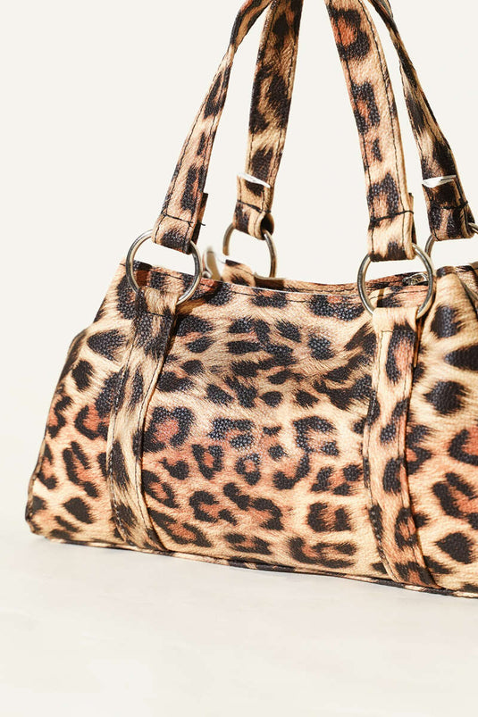 Mıknatıslı Fermuarlı Çanta Leopar