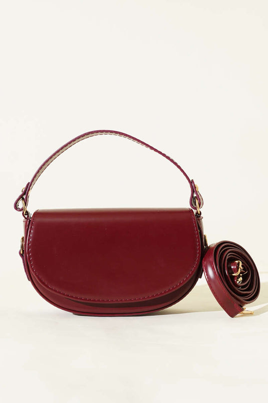 حقيبة يد بيضاوية مغناطيسية لون بوردو