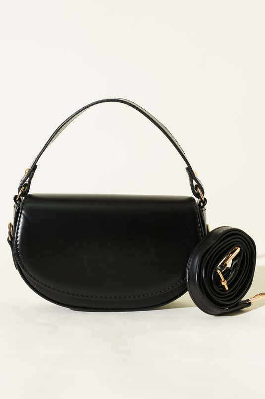 حقيبة يد بيضاوية مغناطيسية سوداء