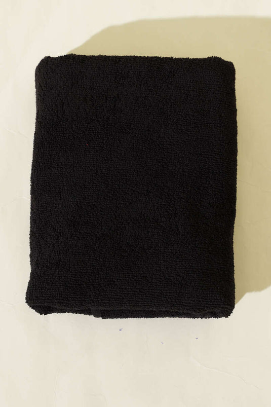 Mikrofiber El Yüz Kuaför Berber Spor Havlusu Siyah