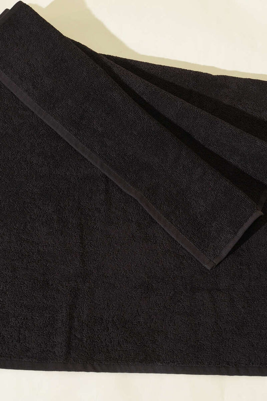 Mikrofiber El Yüz Kuaför Berber Spor Havlusu Siyah