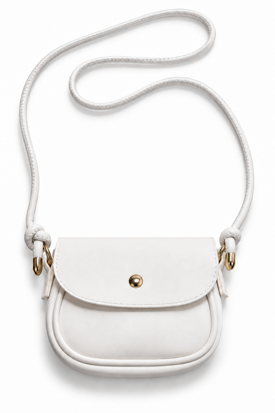 Piccola Borsa Con Tracolla E Bottoni Color Ecru
