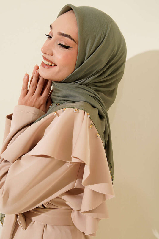 Écharpe mini à détails perlés, vert clair