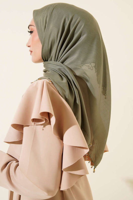 Écharpe mini à détails perlés, vert clair