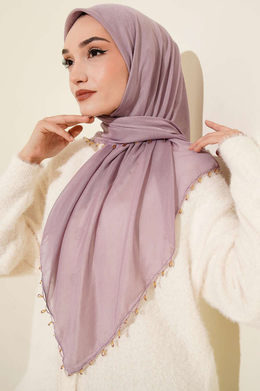 Mini Beaded Detail Scarf Lilac