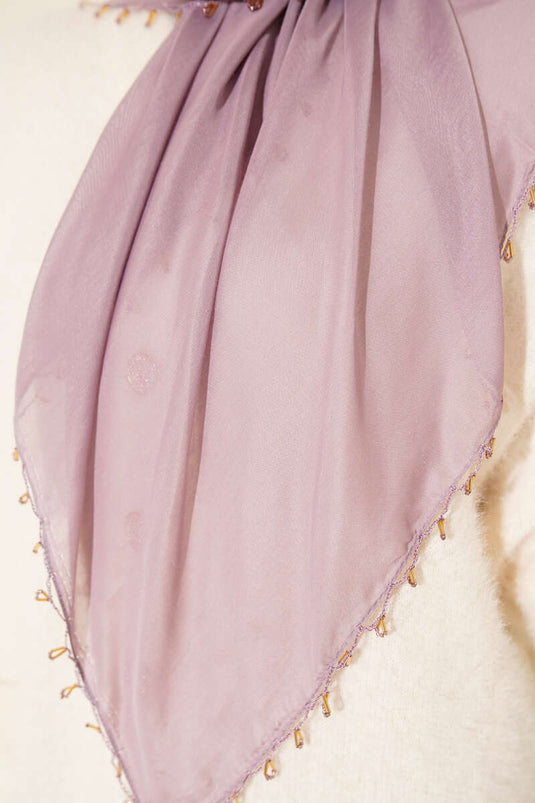 Mini Beaded Detail Scarf Lilac
