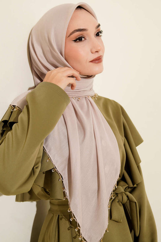 Mini Beaded Scarf with Stones