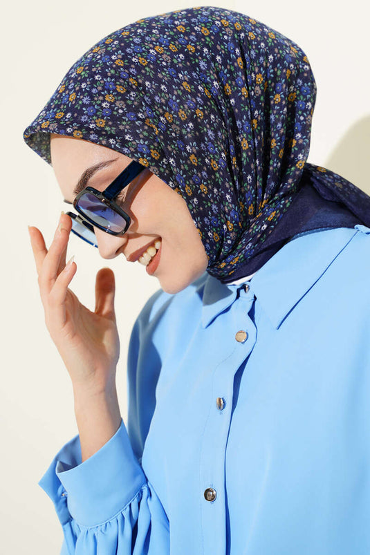 Mini Çiçek Detaylı Eşarp Parlement