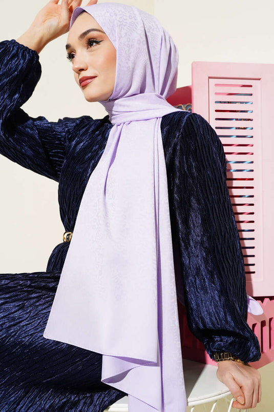 شال جاكار صغير بنقشة الزهور ليلك -113