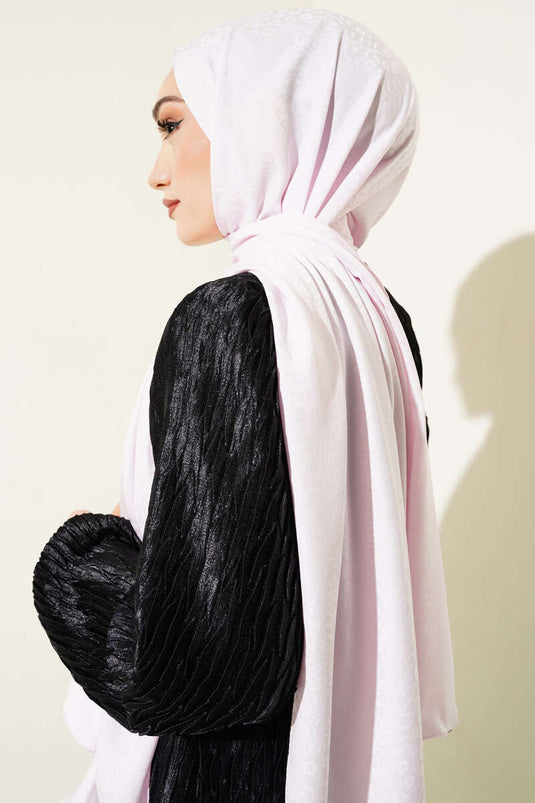 Mini Çiçekli Jakar Şal Pembe -133