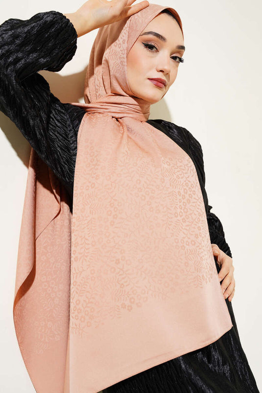 شال جاكار صغير بنقشة الزهور والقرفة -18