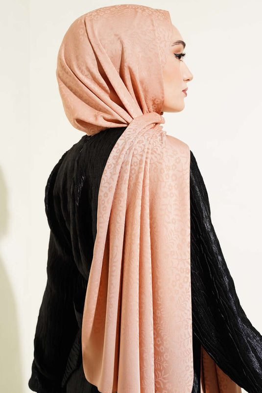 شال جاكار صغير بنقشة الزهور والقرفة -18