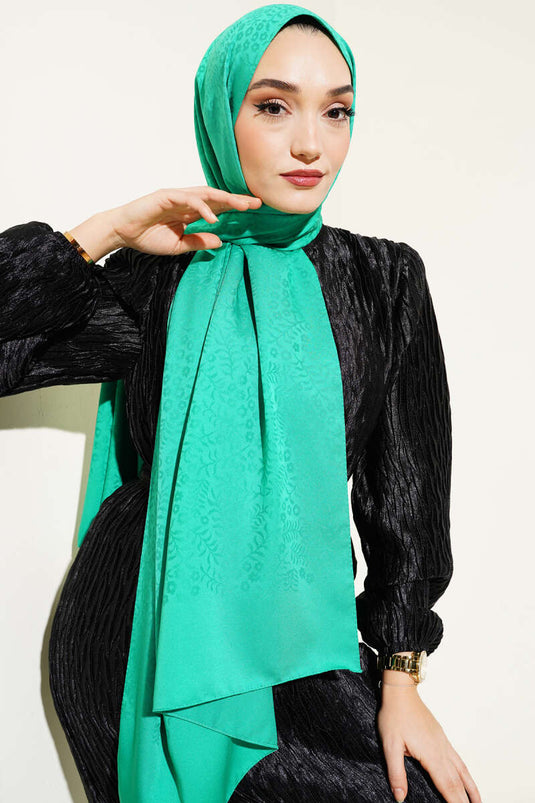 Mini Flower Jacquard Scarf Green -114