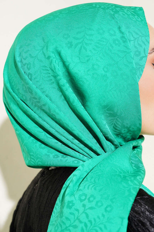 Mini Flower Jacquard Scarf Green -114