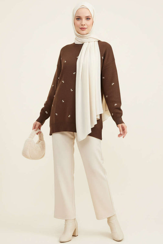 تونيك تريكو صغير بيافونكلو بني