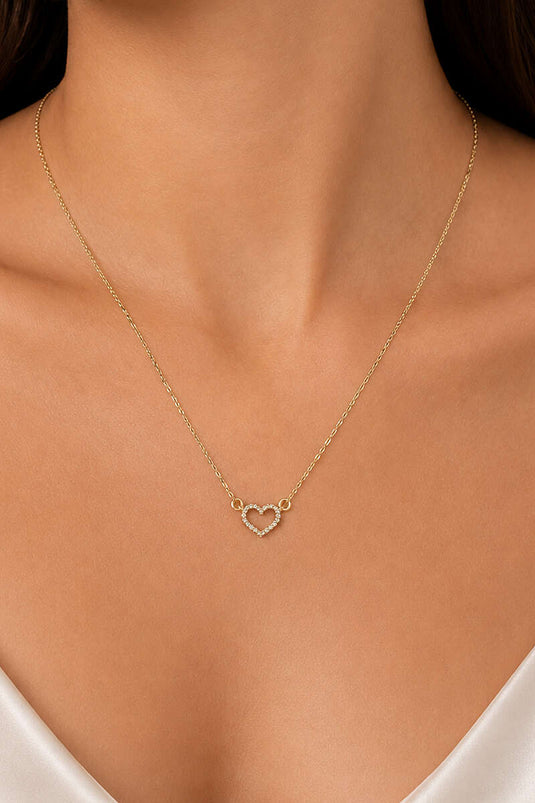 Collier Chaîne Détails Cœur Mini Or