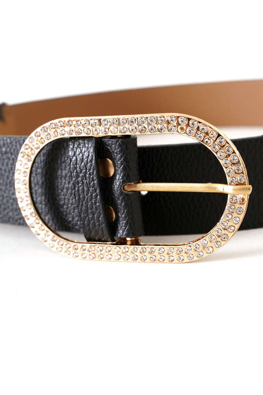 Mini Diamond Buckle Belt Black