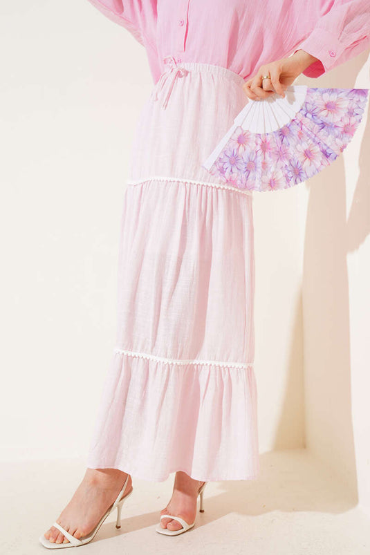 Mini-Rock mit Pompom-Detail Rosa