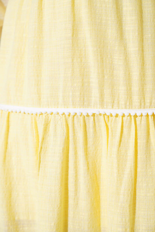 Mini-Rock mit Pompom-Detail Gelb