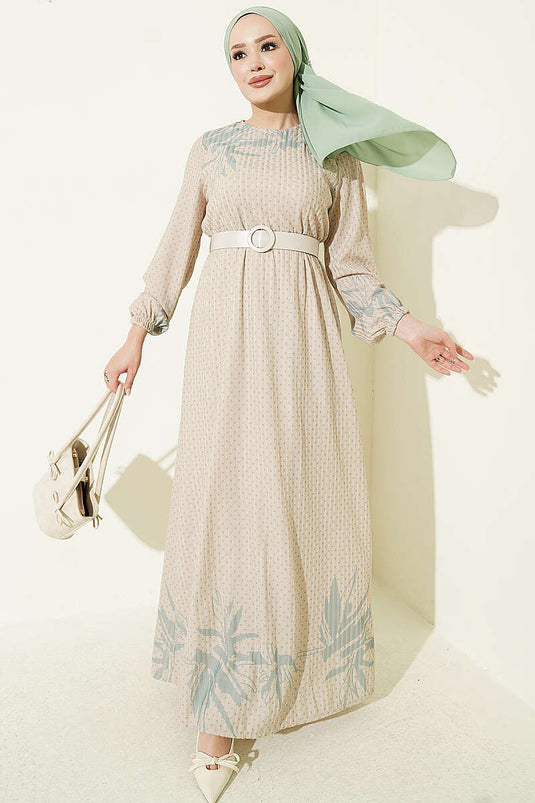 Robe Mini À Pois En Vert Marin