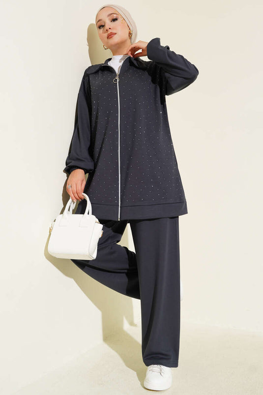 مجموعة من قطعتين من الحجارة الصغيرة المرشوشة للدخان