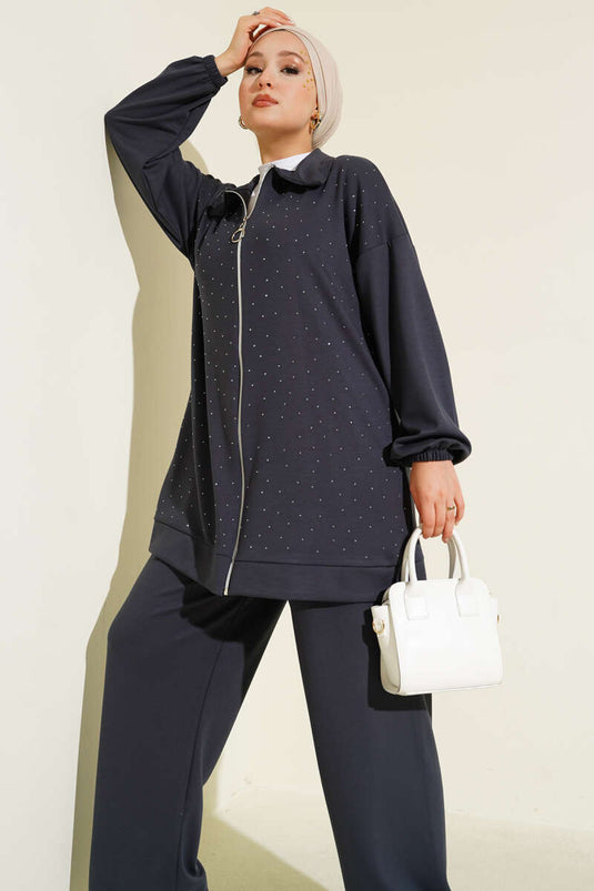 مجموعة من قطعتين من الحجارة الصغيرة المرشوشة للدخان