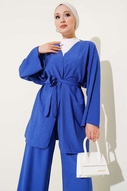 Ensemble deux pièces kimono orné de mini pierres Saks