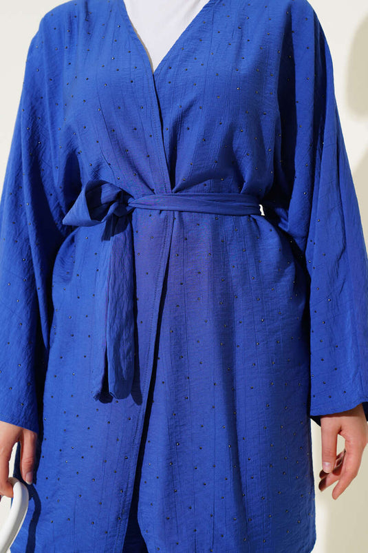 Ensemble deux pièces kimono orné de mini pierres Saks