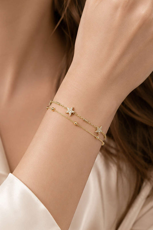 Mini Yıldız Figürlü Bileklik Gold