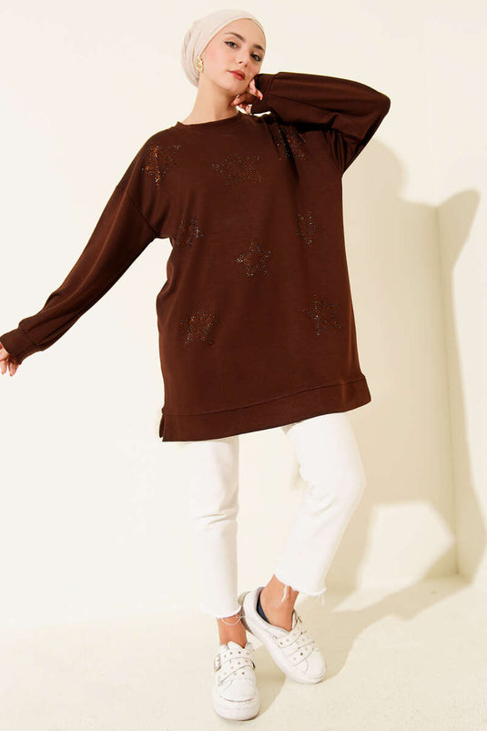 Mini Star Stone Tunic Brown