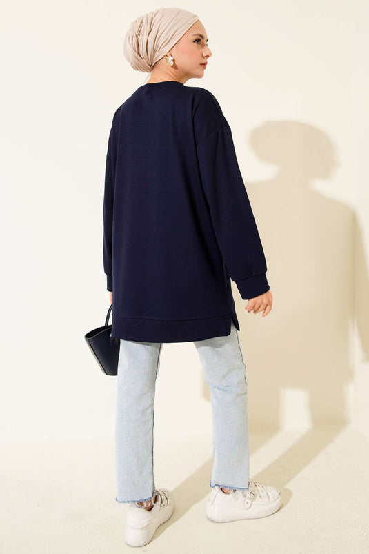 Mini Star Stone Tunic Navy Blue