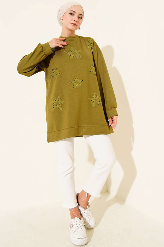 Mini Star Stone Tunic Oil Green