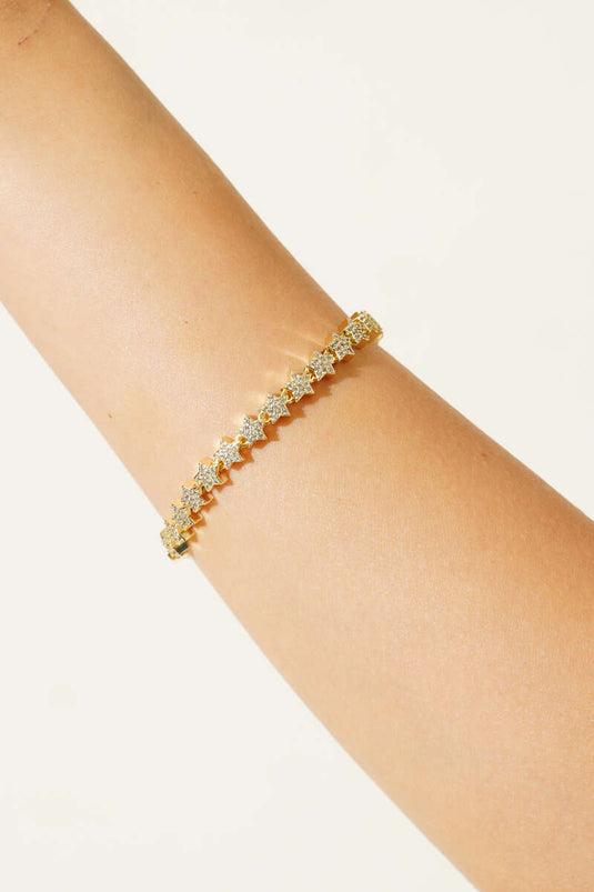 سوار ذهبي صغير مرصع بحجر على شكل نجمة