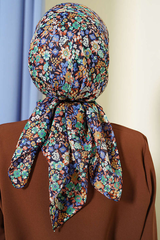 Foulard à motif petites fleurs vert